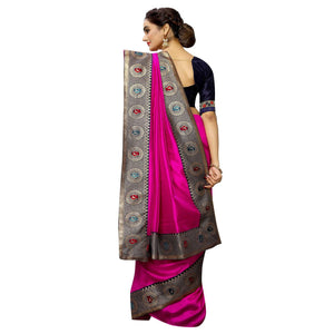Elegant Pink Colored Festive Wear Printed Georgette saree