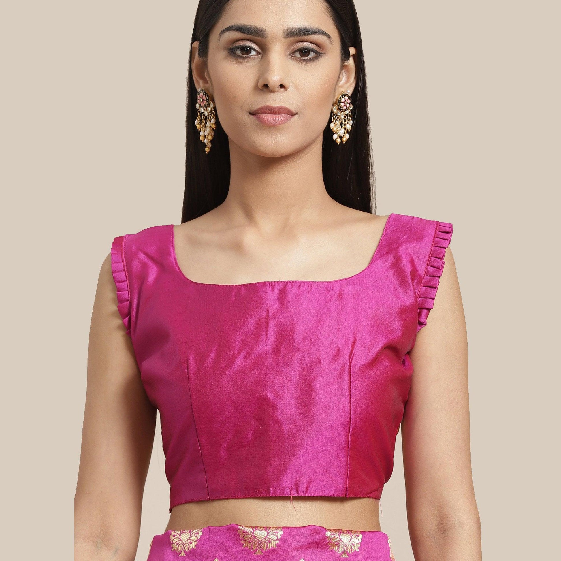 Elegant Pink Colored Festive Wear Woven Silk Blend Saree