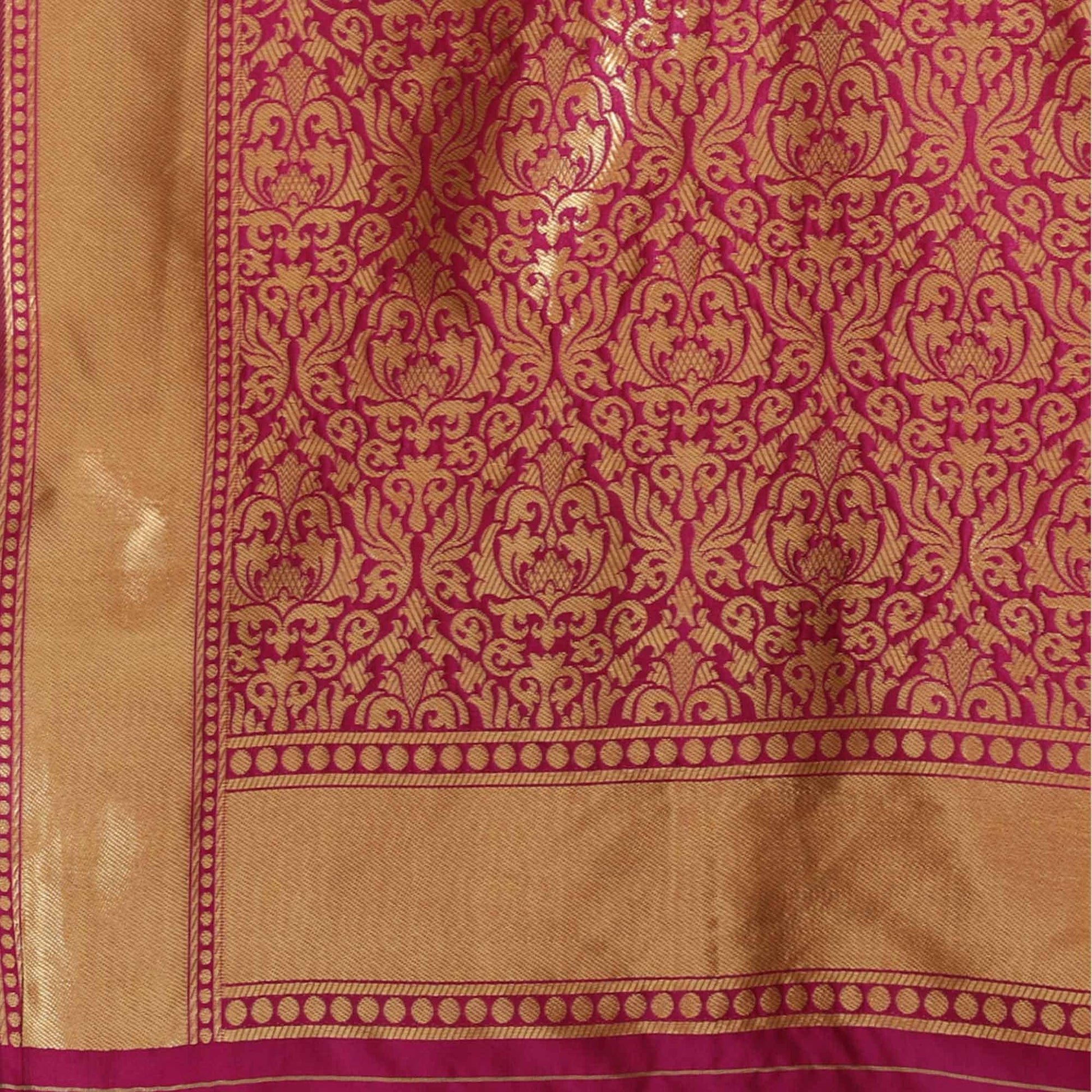 Elegant Pink Colored Festive Wear Woven Silk Blend Saree