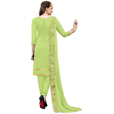 Elegant Pista Green Colored Party Wear Embroidered Modal Dress Material