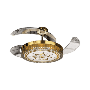 Eleganza Luxury Chandelier Ceiling Fan with Retractable Blades, Mood Lighting & Remote