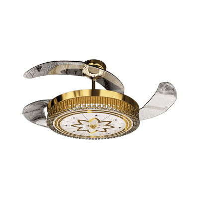 Eleganza Luxury Chandelier Ceiling Fan with Retractable Blades, Mood Lighting & Remote