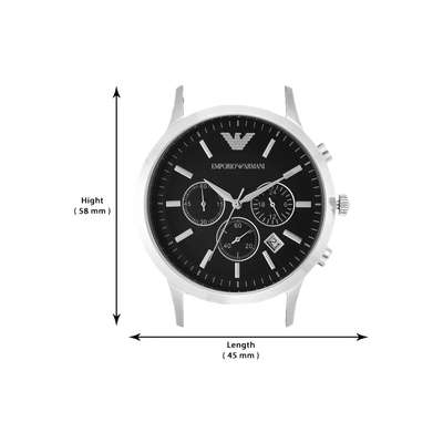 Emporio Armani Renato Black Dial Men 43mm