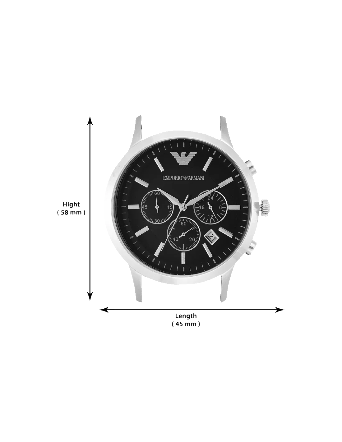 Emporio Armani Renato Black Dial Men 43mm