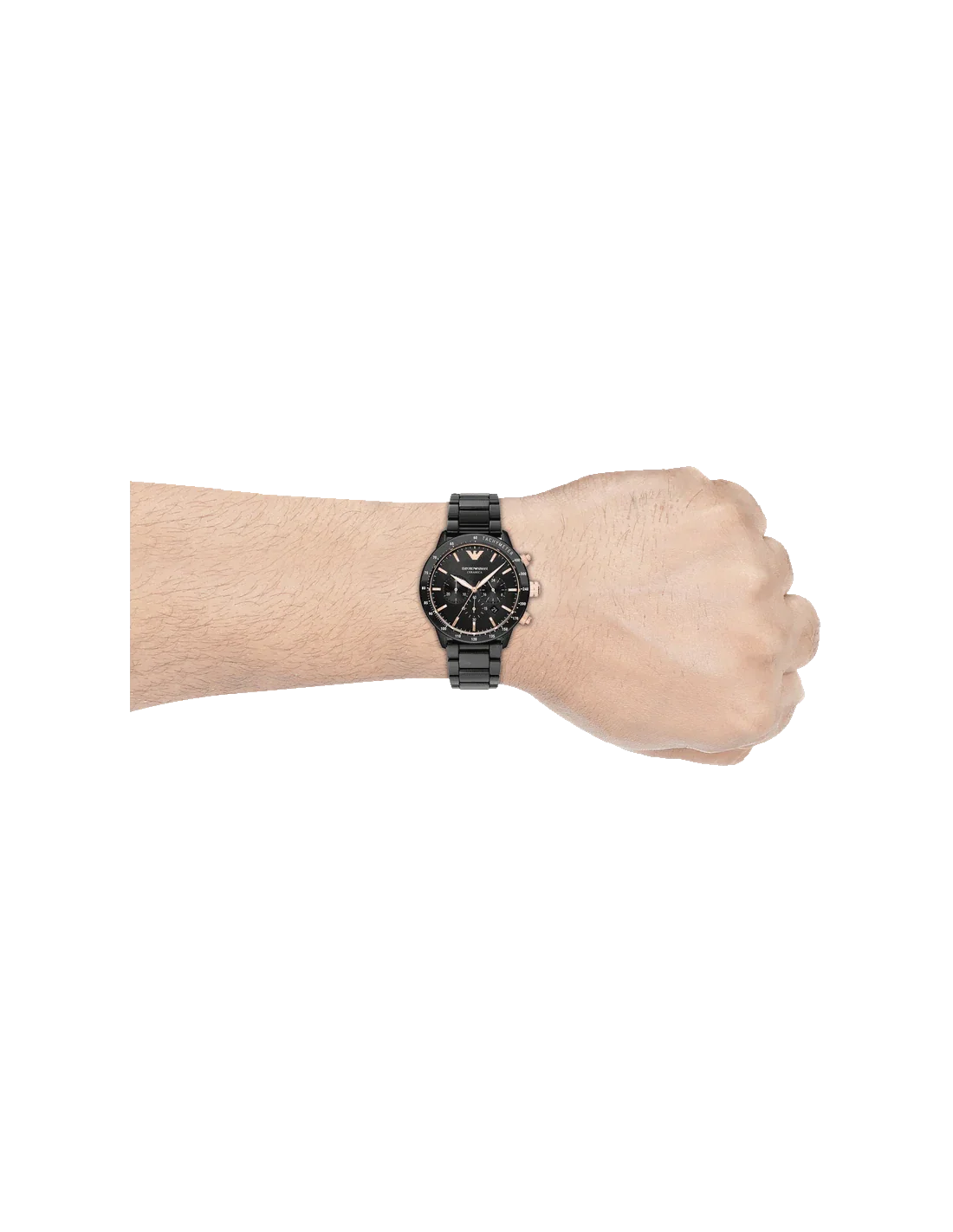 Emporio Armani Ceramica Black Dial Men 43mm