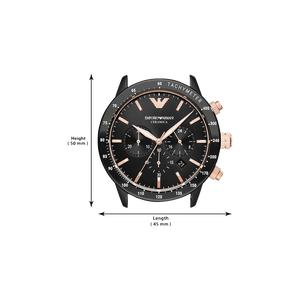 Emporio Armani Ceramica Black Dial Men 43mm
