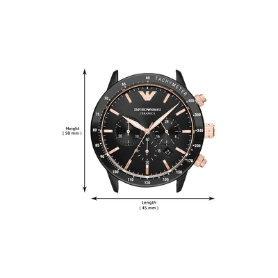 Emporio Armani Ceramica Black Dial Men 43mm