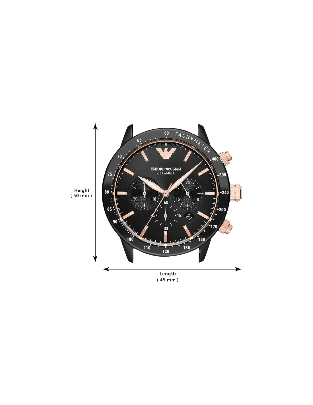 Emporio Armani Ceramica Black Dial Men 43mm