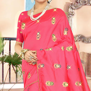 Energetic Maroon Colored Festive Wear Woven Banarasi Silk Saree