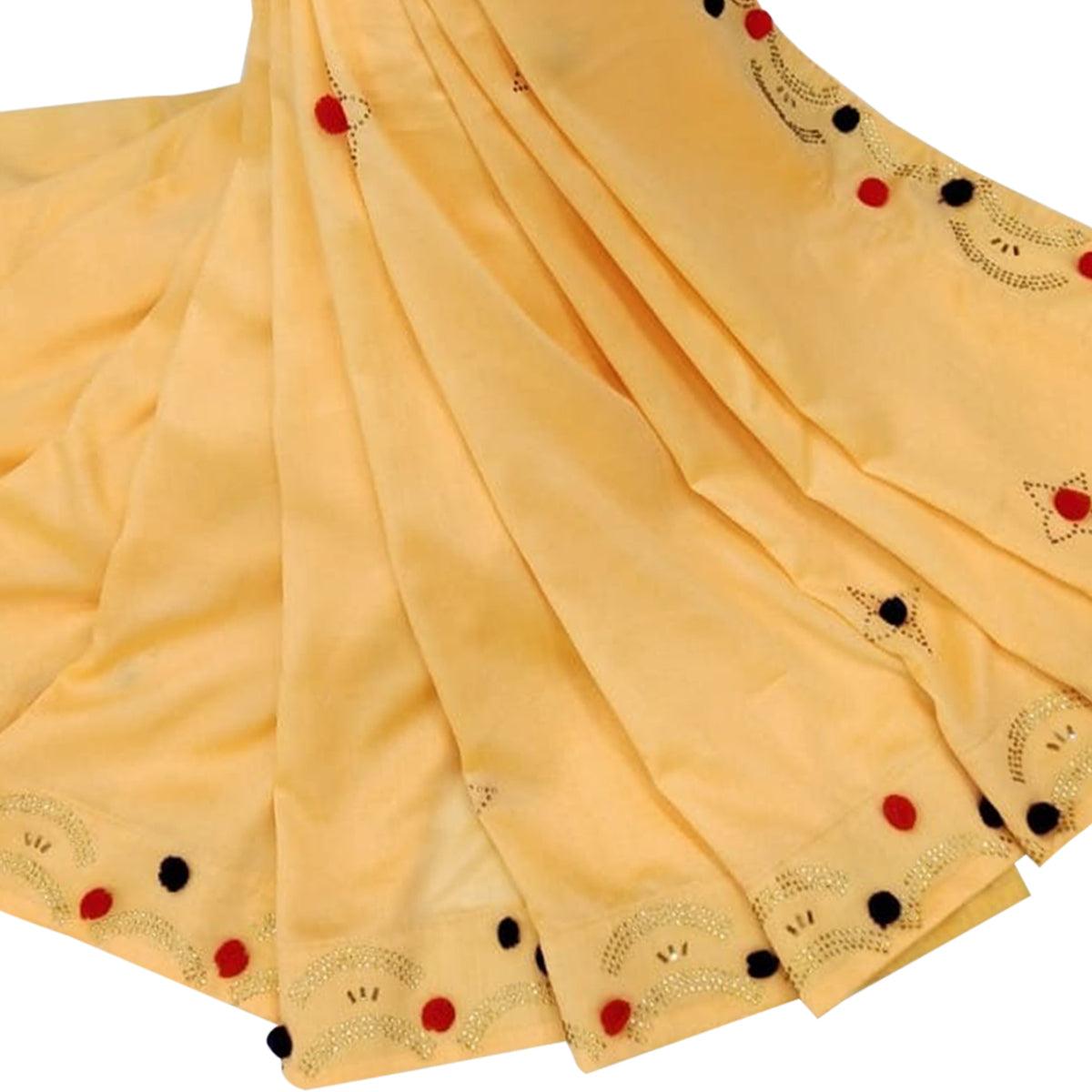 Energetic Pastel Orange Colored Casual Wear Art Silk Saree