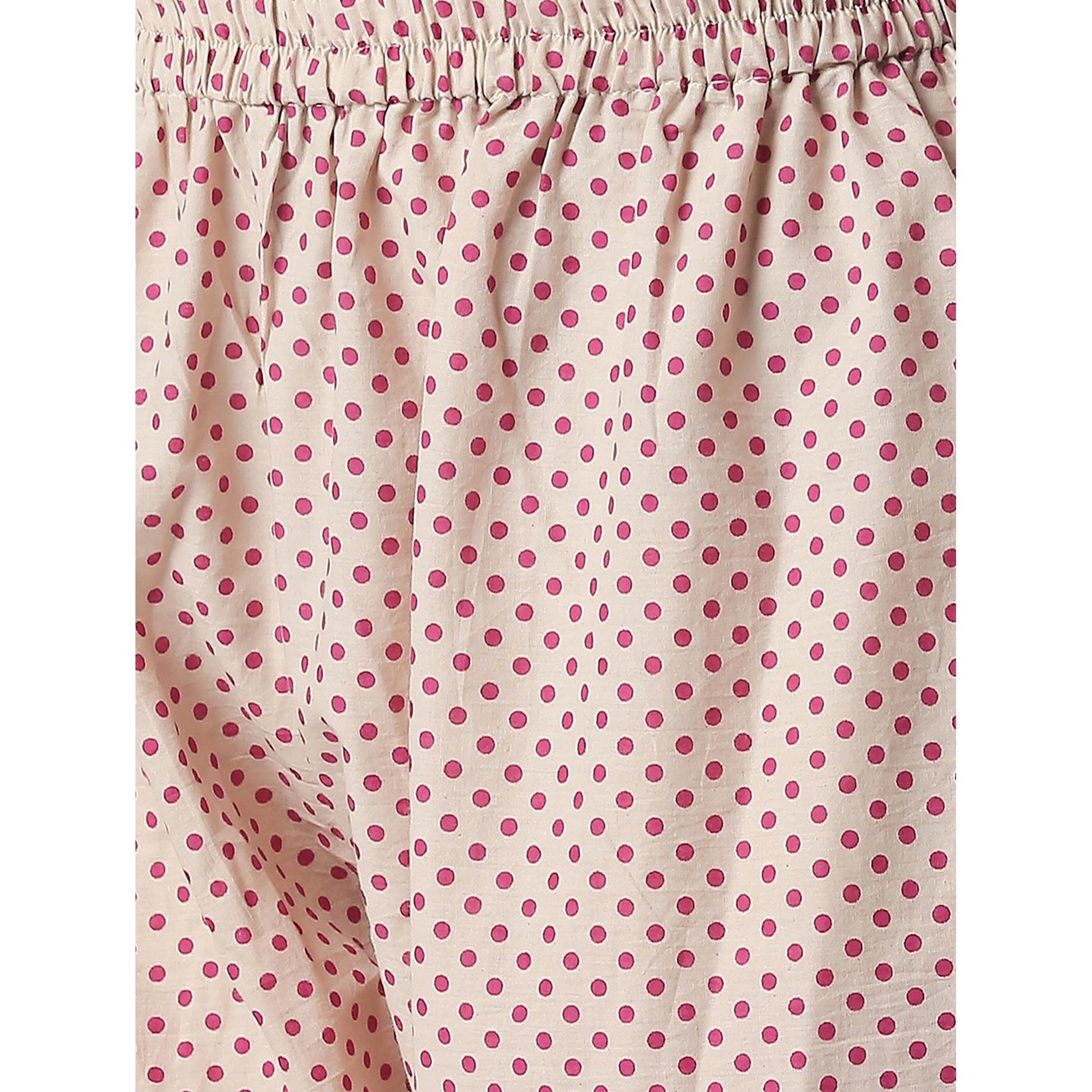 Energetic Pink Colored Partywear Embroidered Silk Kurti - Bottom Set