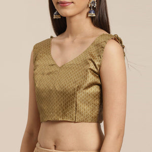 Engrossing Beige - Blue Colored Casual Wear Printed Silk blend Saree