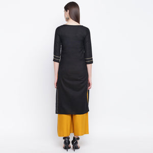 Engrossing Black Colored Casual Wear Printed Cotton Kurti