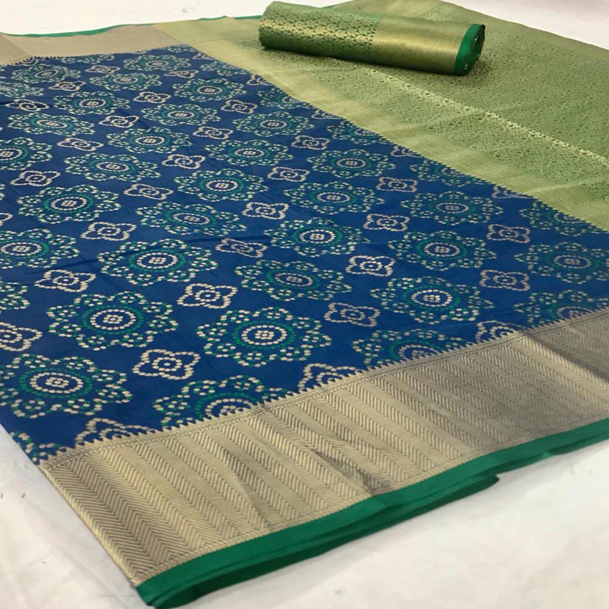 Engrossing Blue Colored Festive Wear Woven Silk Saree