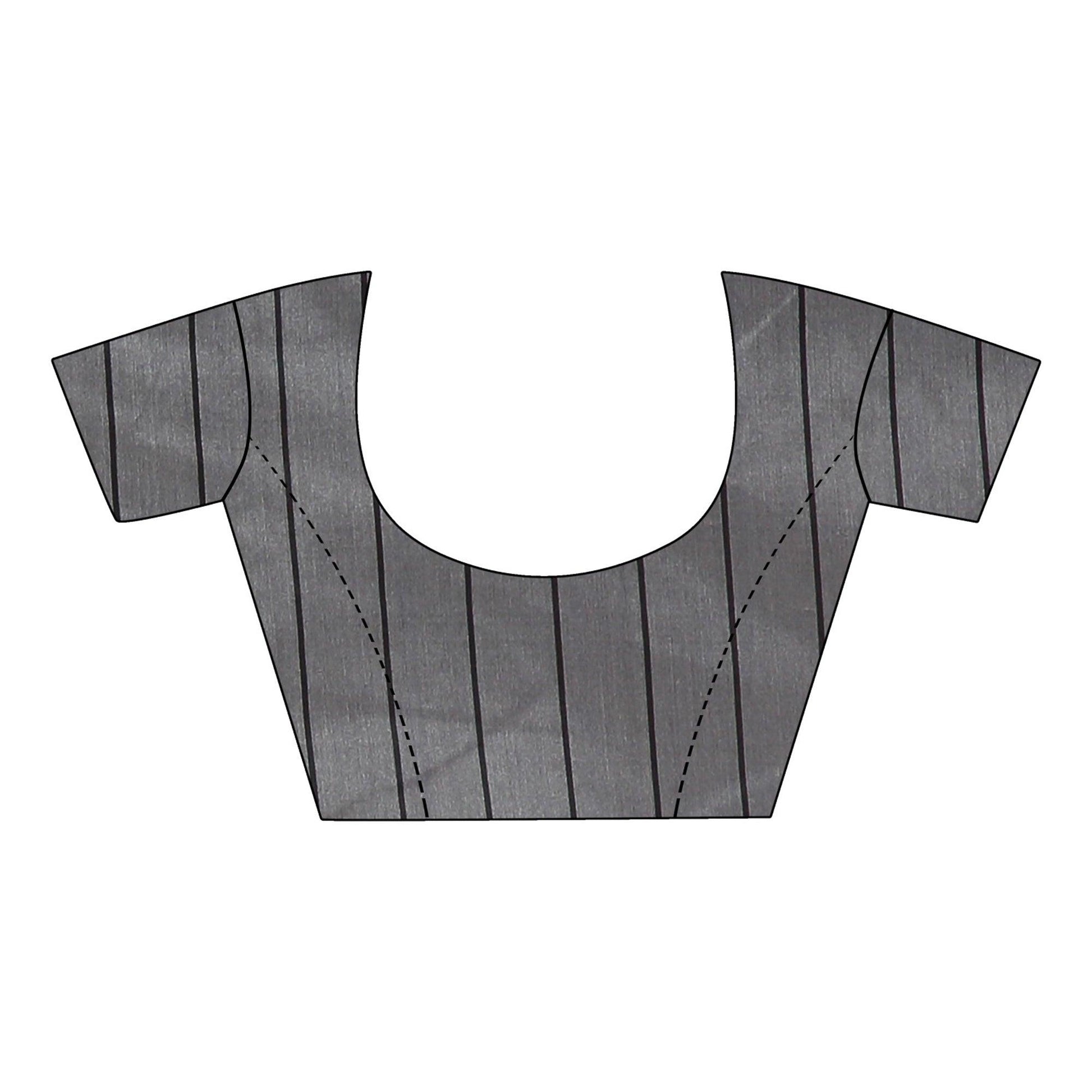 Engrossing Gray Colored Casual Wear Cotton Saree