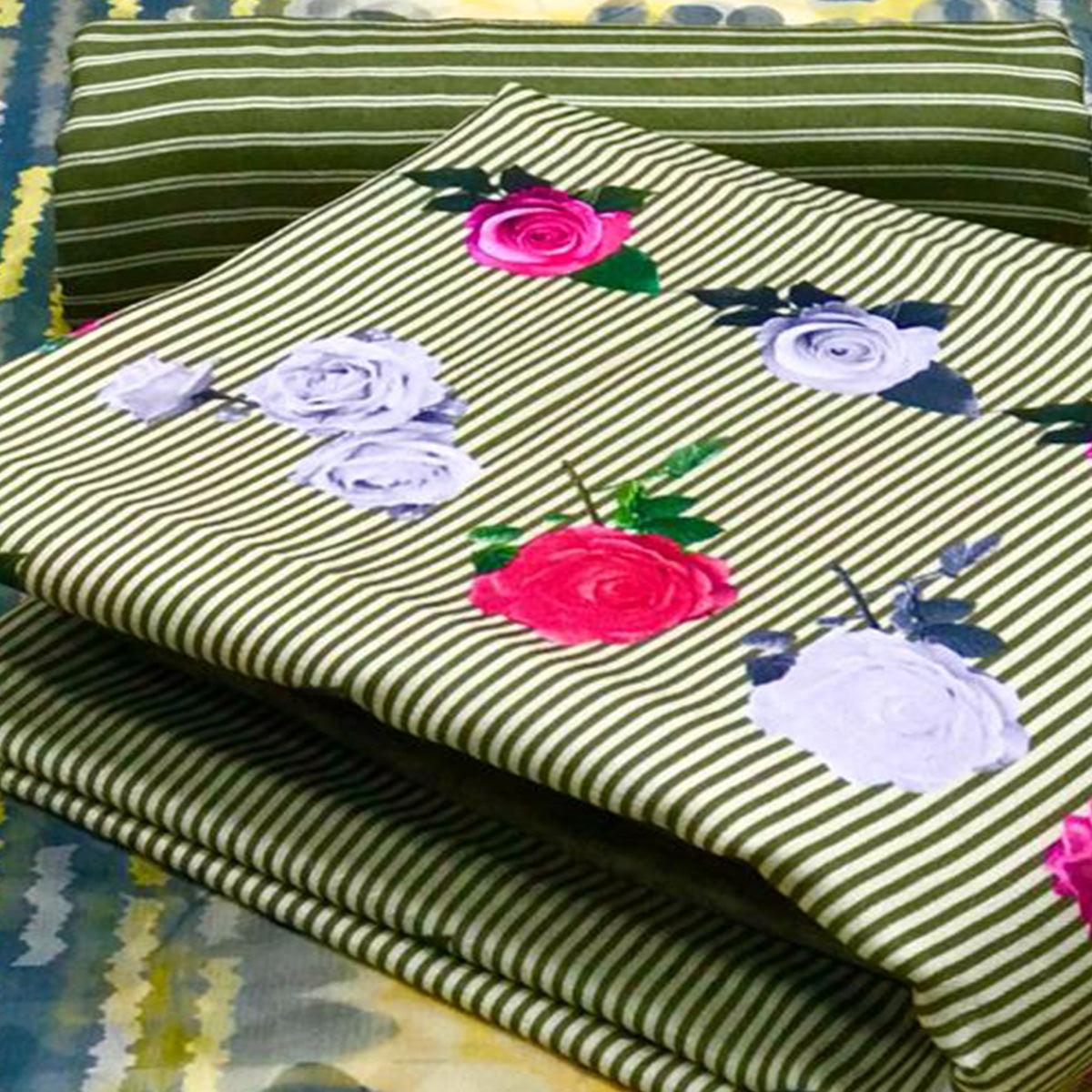 Engrossing Light Green Colored Casual Wear Printed Pashmina Dress Material