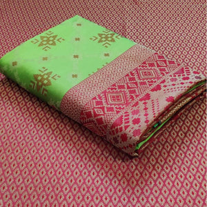 Engrossing Pista Green Colored Festive Wear Woven Patola Silk Saree