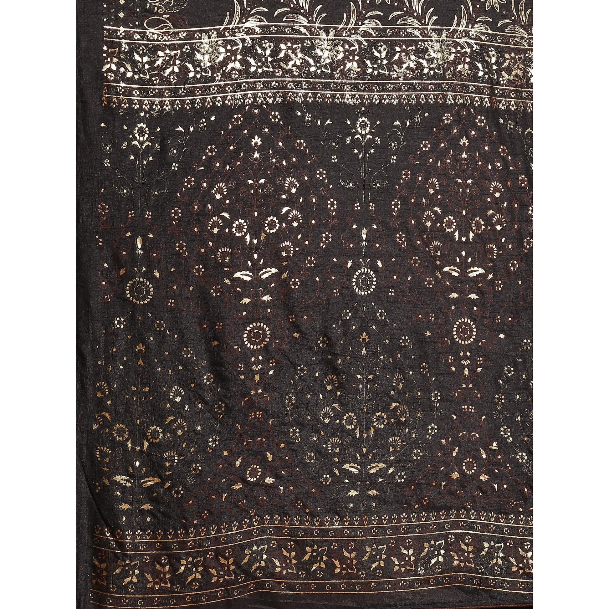 Entrancing Black Colored Casual Wear Printed Silk Blend Saree