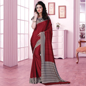 Entrancing Maroon Coloured Casual Wear Printed Crepe Saree