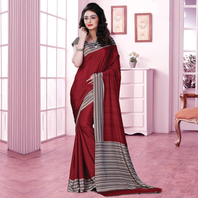 Entrancing Maroon Coloured Casual Wear Printed Crepe Saree