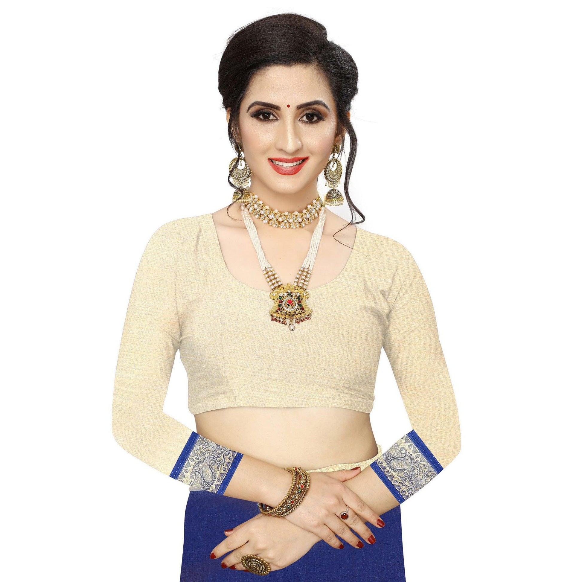 Entrancing Navy Blue Colored Festive Wear Woven Vichitra Silk Saree