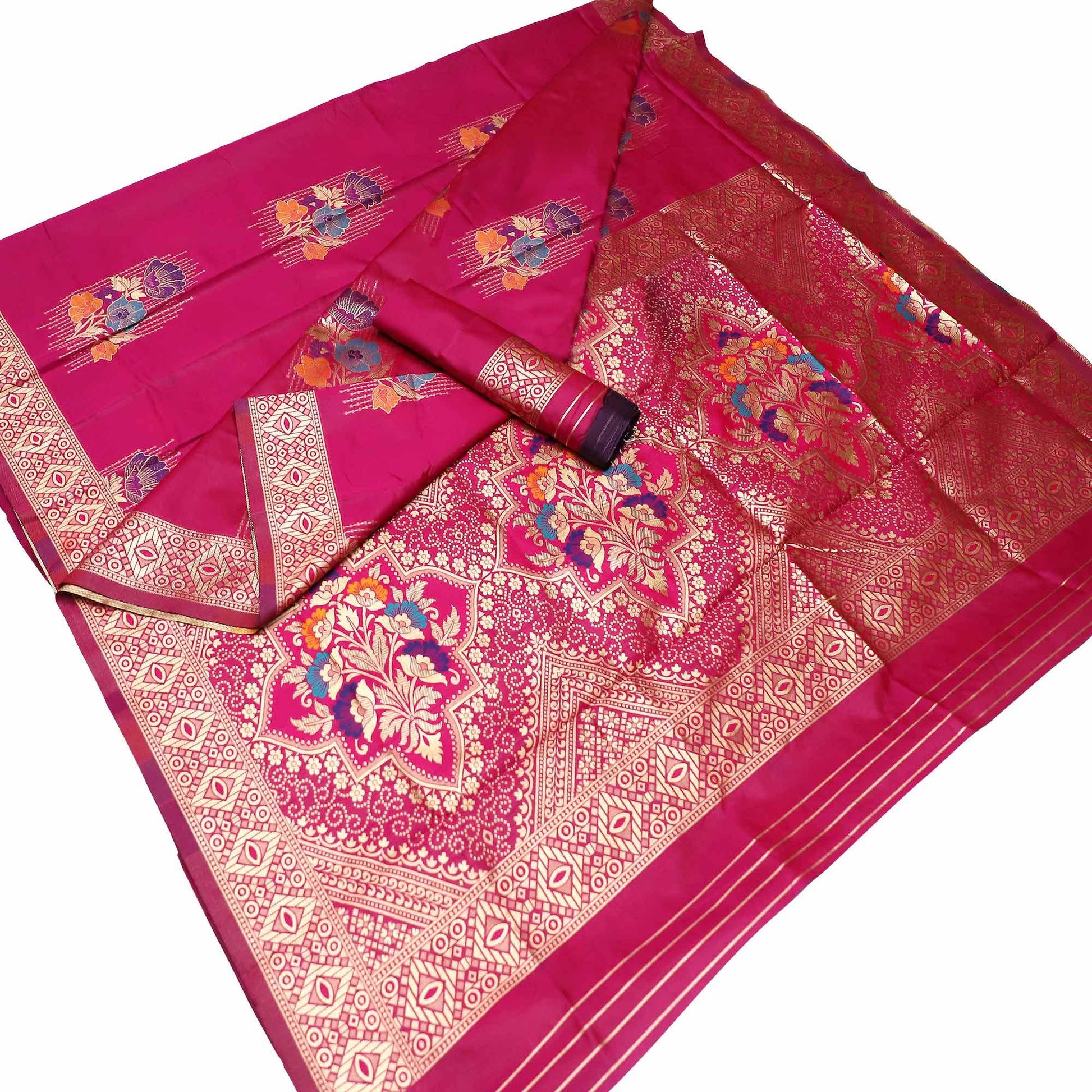 Entrancing Pink Colored Festive Wear Woven Banarasi Silk Saree