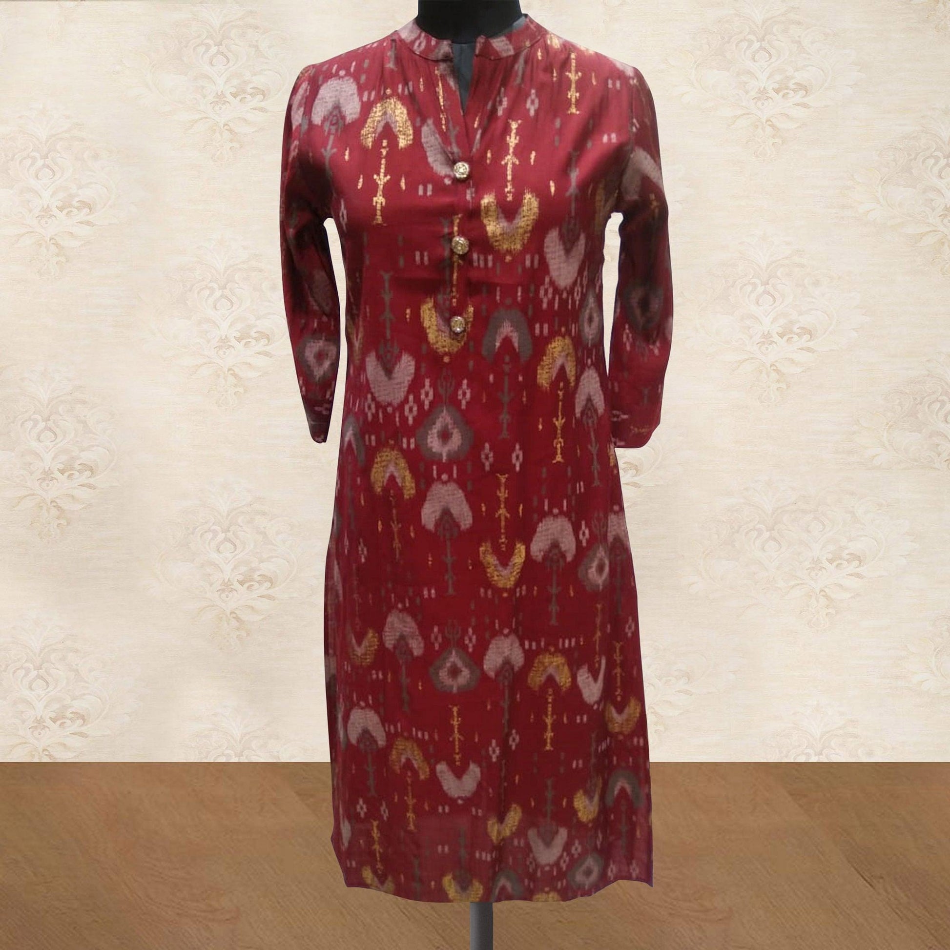 Entrancing Red Colored Casual Wear Printed Cotton Kurti