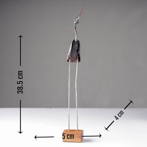 Bird Crane - Handmade Recycled Metal Sculpture by Debabrata Ruidas