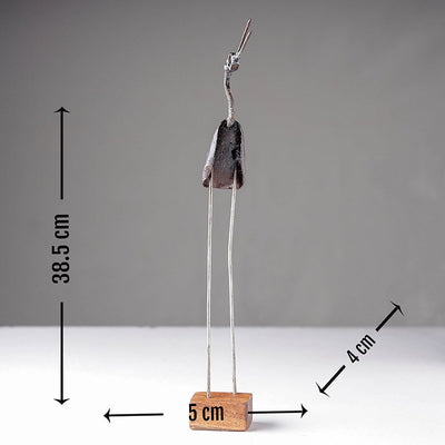 Bird Crane - Handmade Recycled Metal Sculpture by Debabrata Ruidas