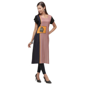 Ethnic Pink Coloured Digital Printed Casual Wear Kurti