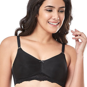 every de Contour Charm Non-Padded Non-Wired Full Cover Everyday Bra - Black