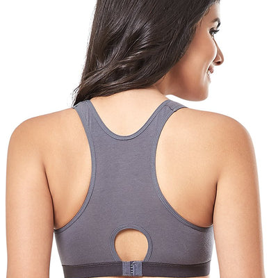 every de Lounge Essentials Non-Padded Non-Wired Full Cover Slip-on Bra - Steel Grey