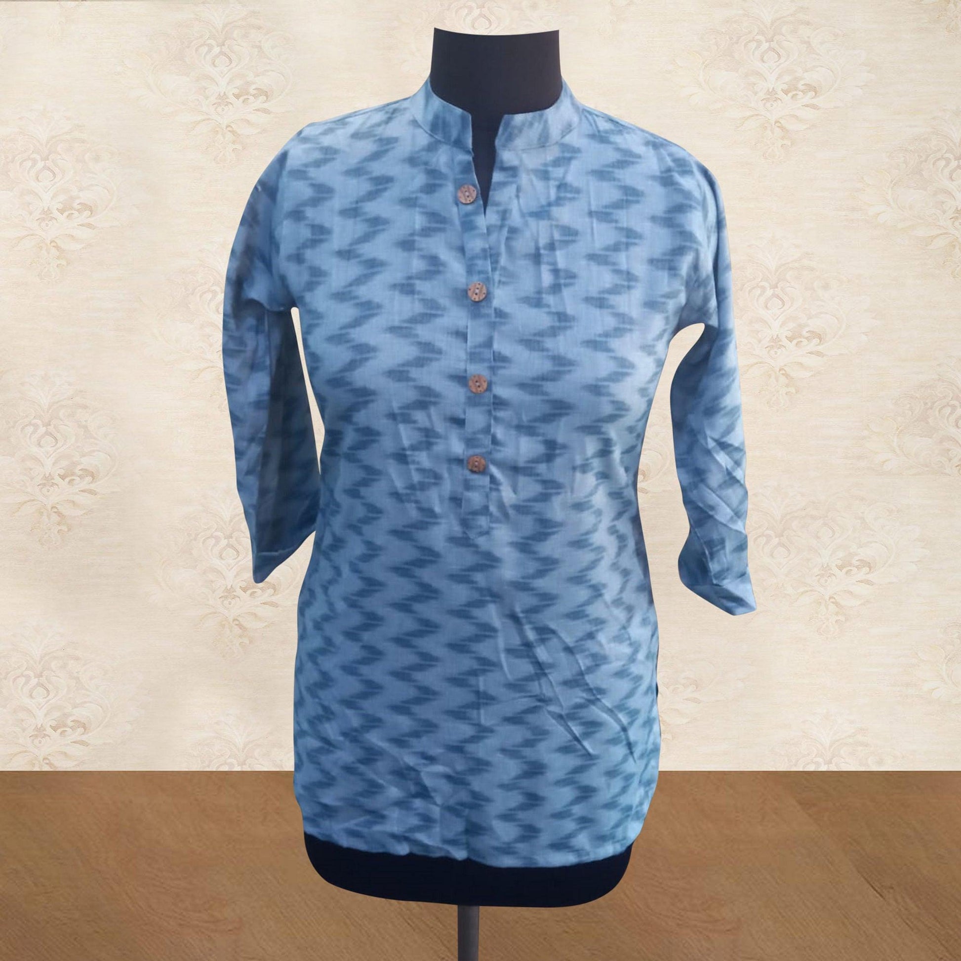 Excellent Blue Colored Casual Wear Printed Rayon Top