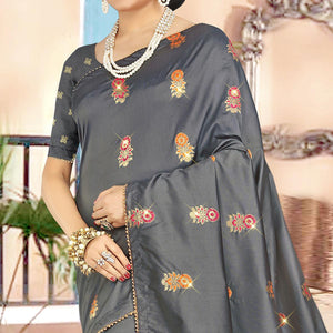 Exceptional Black Colored Festive Wear Woven Banarasi Silk Saree
