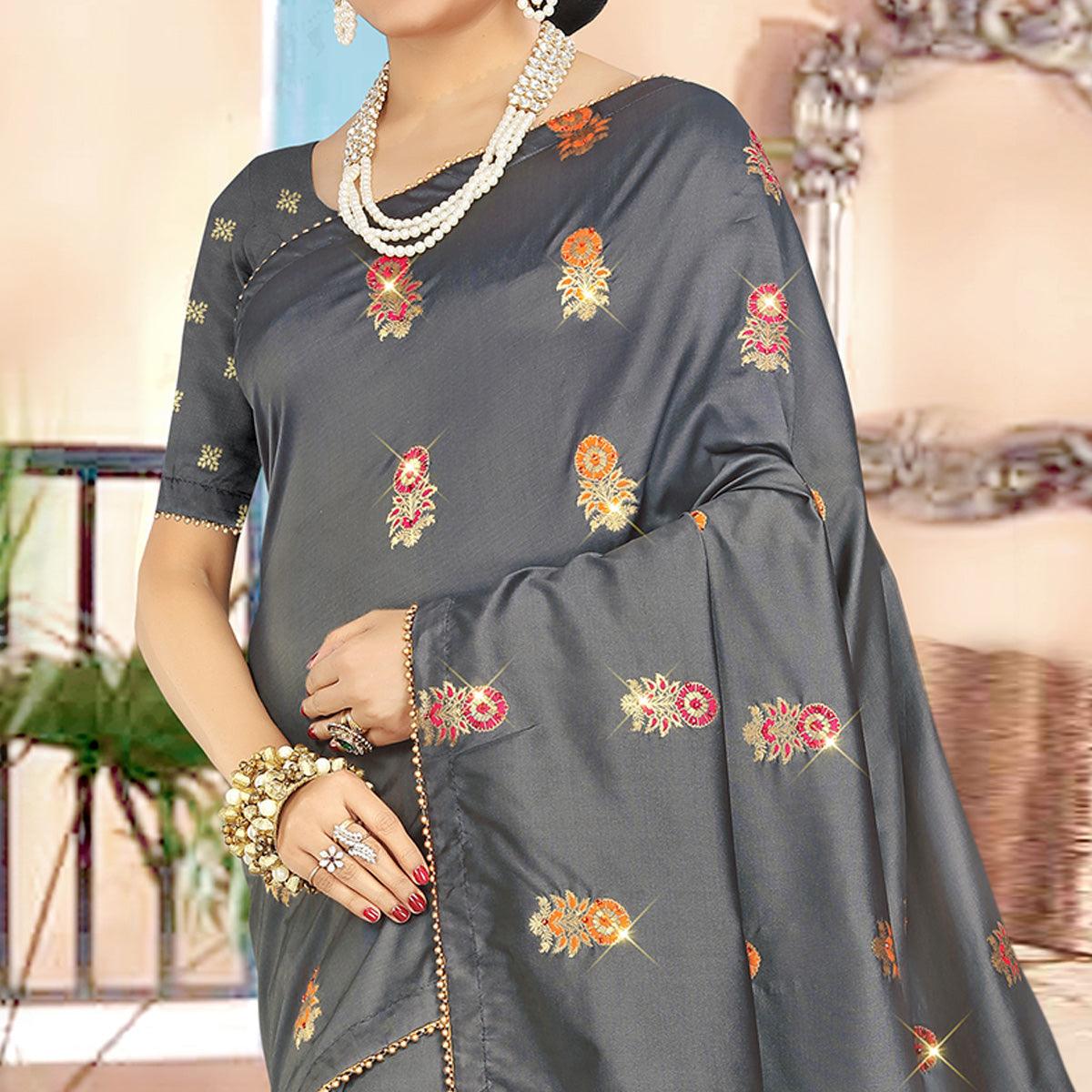 Exceptional Black Colored Festive Wear Woven Banarasi Silk Saree