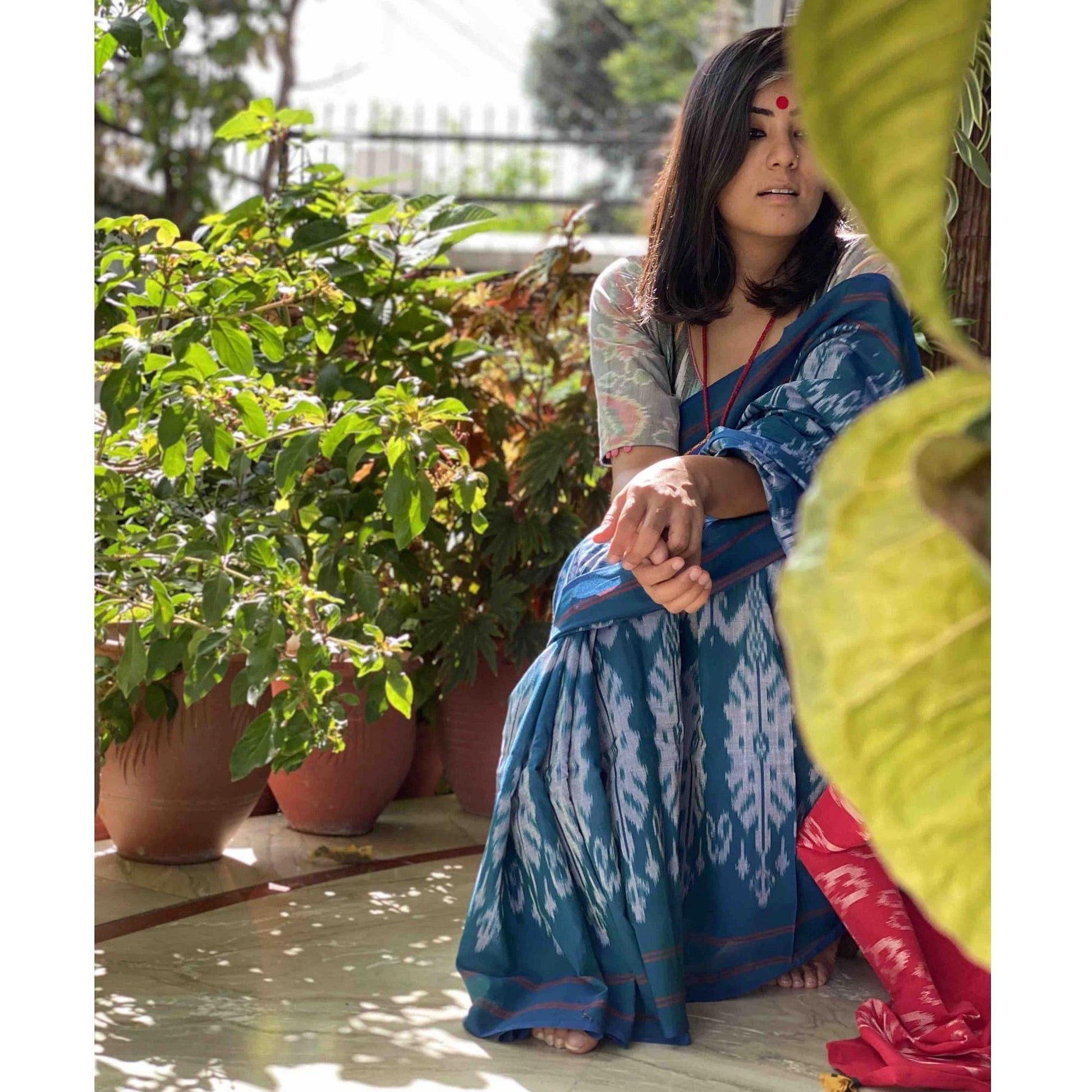 Exceptional Blue Colored Partywear Printed Silk Saree