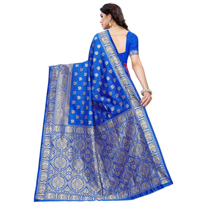 Exceptional Blue - Pink Colored Festive Wear Woven Jacquard Saree