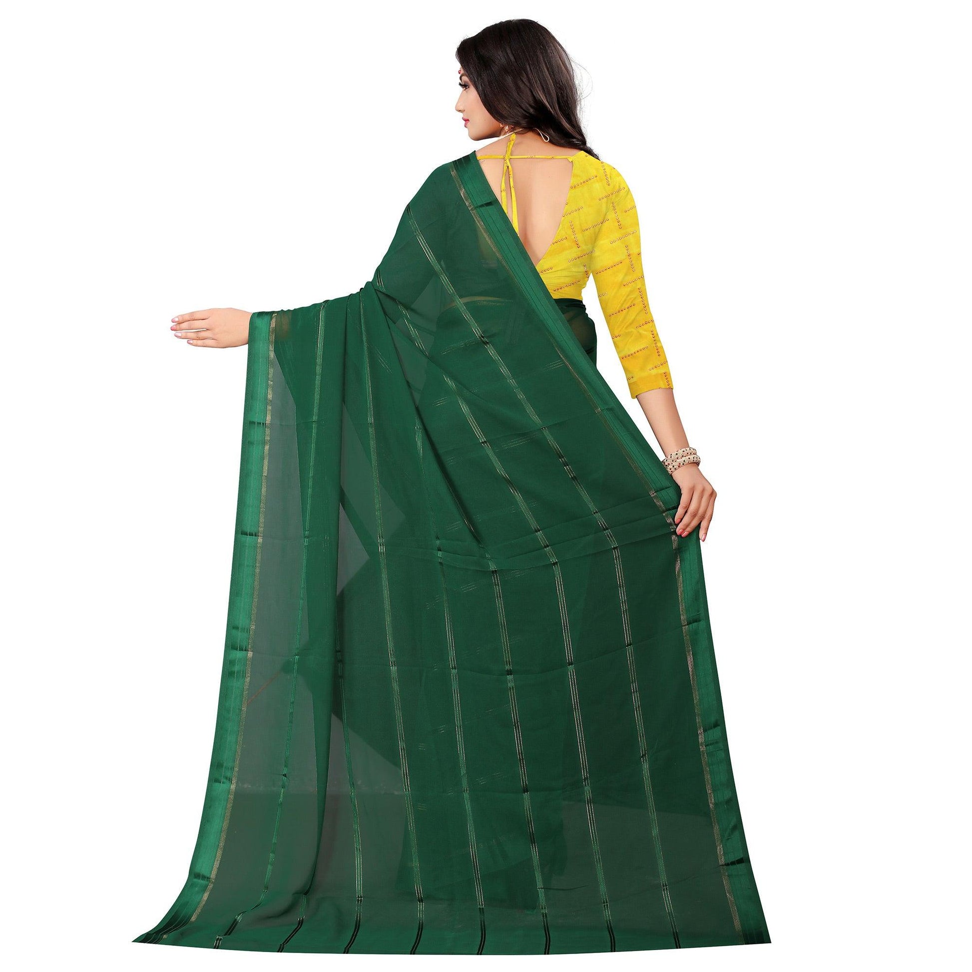 Exceptional Green Colored Casual Wear Georgette Saree