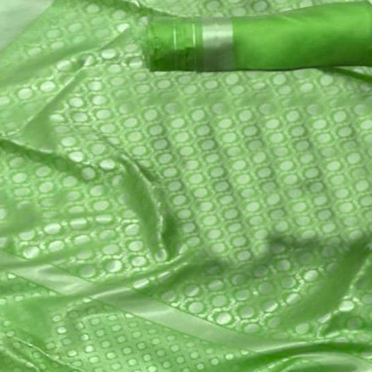 Exceptional Green Colored Festive Wear Woven Banarasi Silk Saree