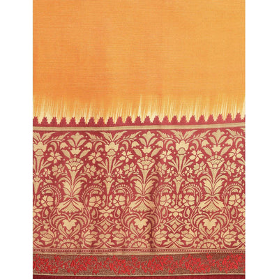 Exceptional Mustard Yellow Colored Partywear Printed Rangoli Silk Saree
