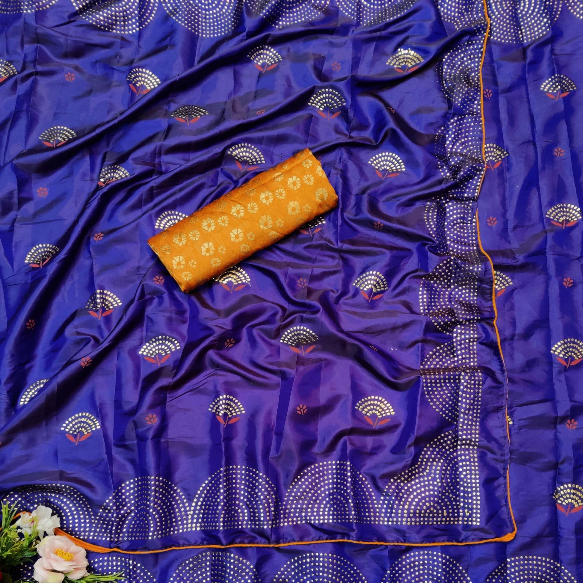 Exceptional Royal Blue Colored Festive Wear Woven Two Tone Sana Silk Saree