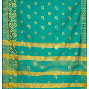 Exceptional Turquoise Green Colored Festive Wear Woven Silk Saree