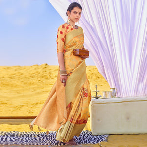 Exceptional Yellow Colored Festive Wear Woven Silk Saree