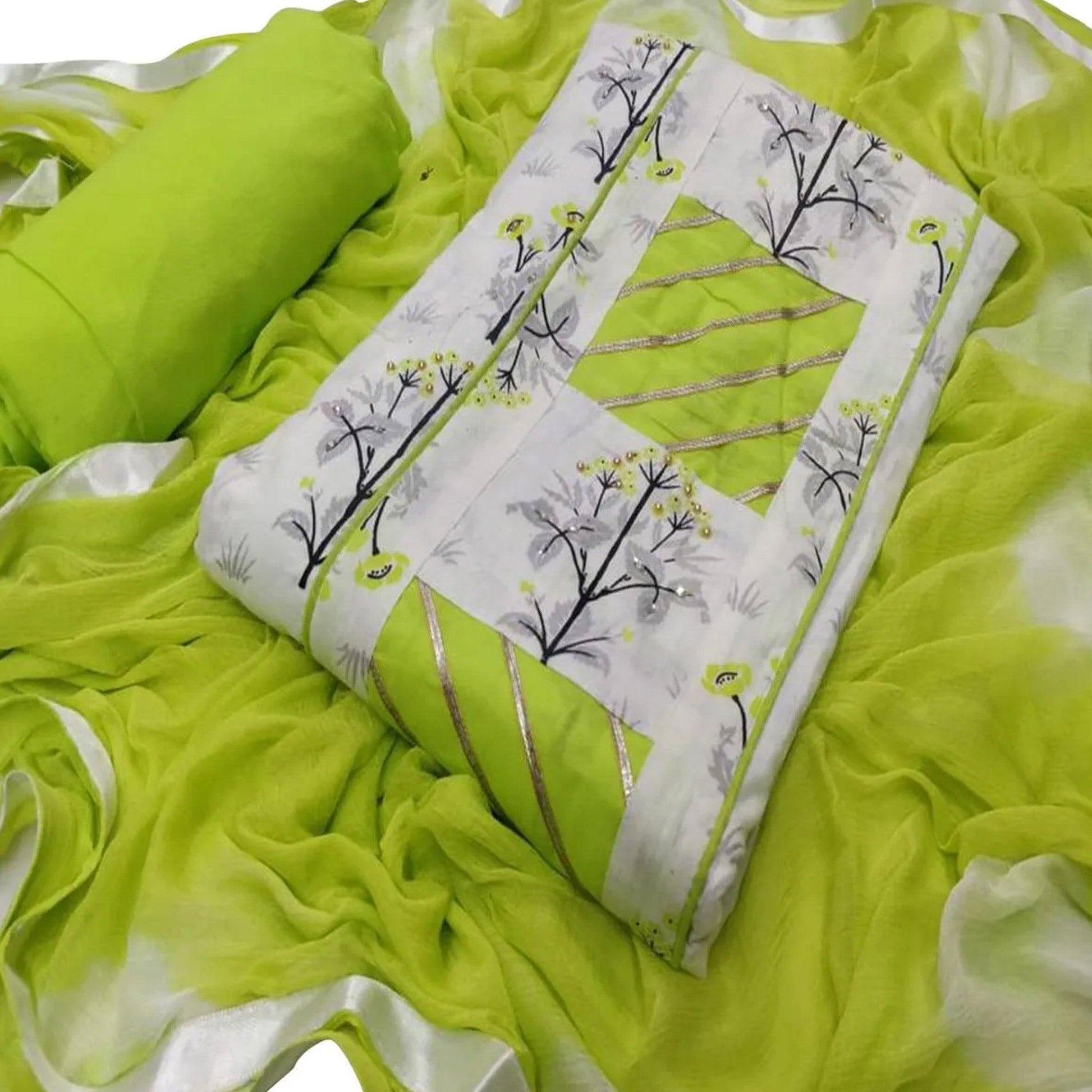 Exclusive Embroidered Cotton Dress Material - Pack of 2