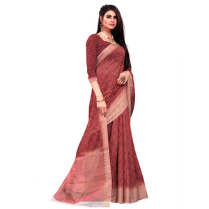 Exclusive Maroon Colored Festive Wear Woven Banarasi Silk Saree
