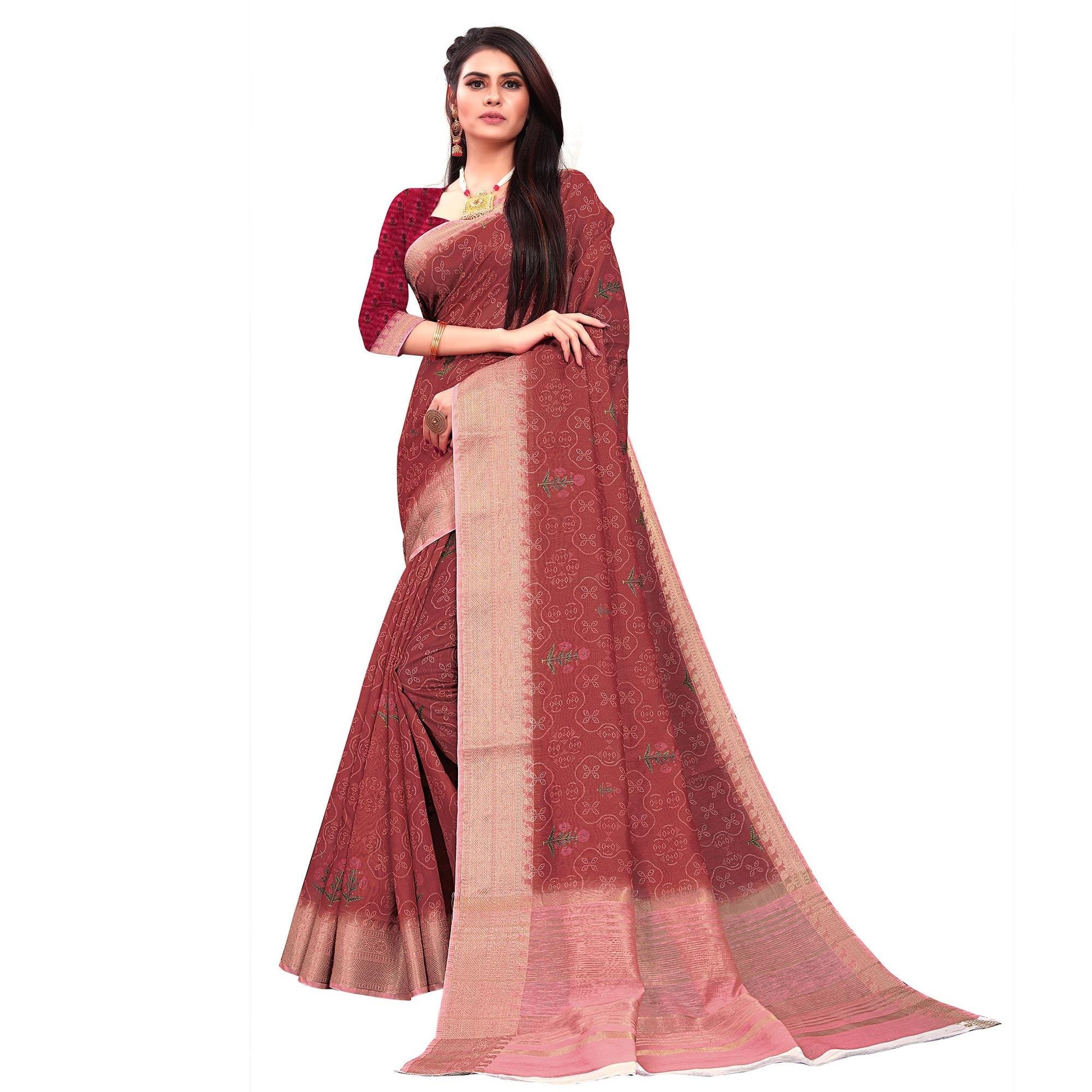 Exclusive Maroon Colored Festive Wear Woven Banarasi Silk Saree