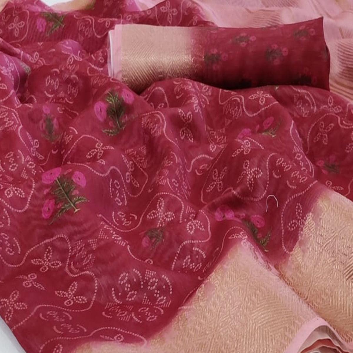 Exclusive Maroon Colored Festive Wear Woven Banarasi Silk Saree