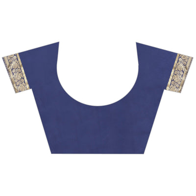 Exclusive Navy Blue Colored Festive Wear Woven Art Silk With Jacquard Border Saree