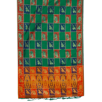 Exotic Green Colored Festive Wear Woven Silk Saree