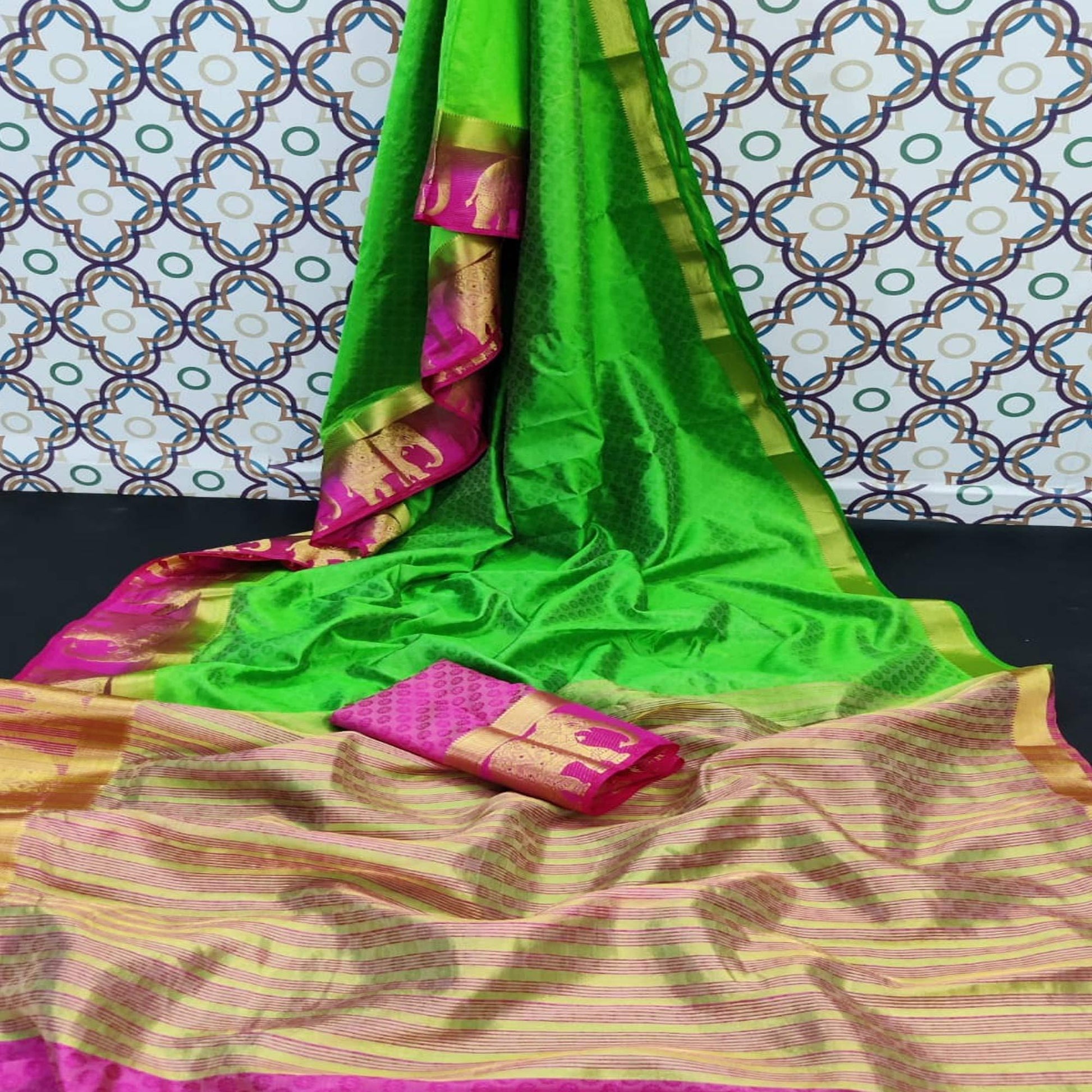 Exotic Green Coloured Festive Wear Woven Art Silk Saree
